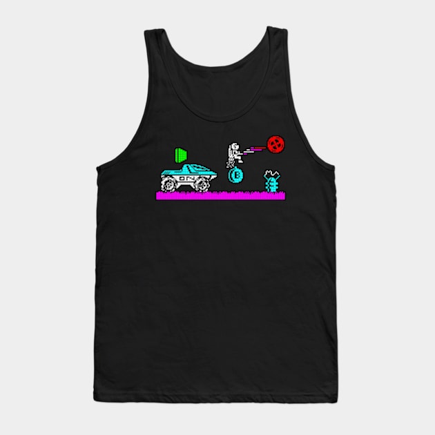 8 bit Lunar Jetman Tank Top by Retrific